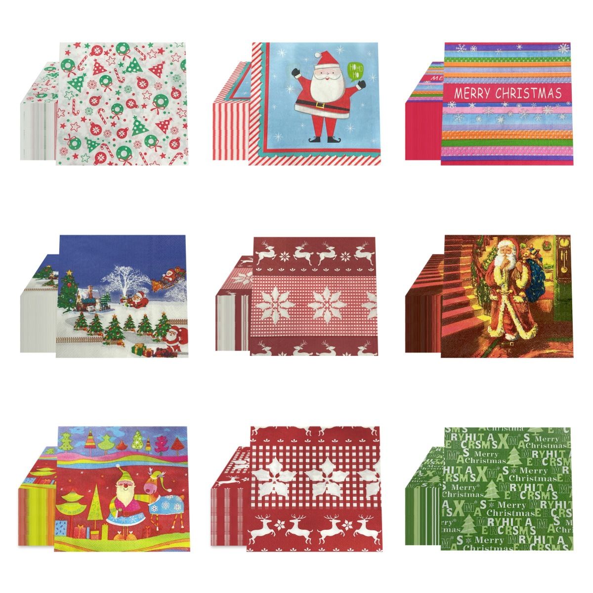 Servilletas Navideñas Santa Claus y Muñeco de Nieve 20Pcs