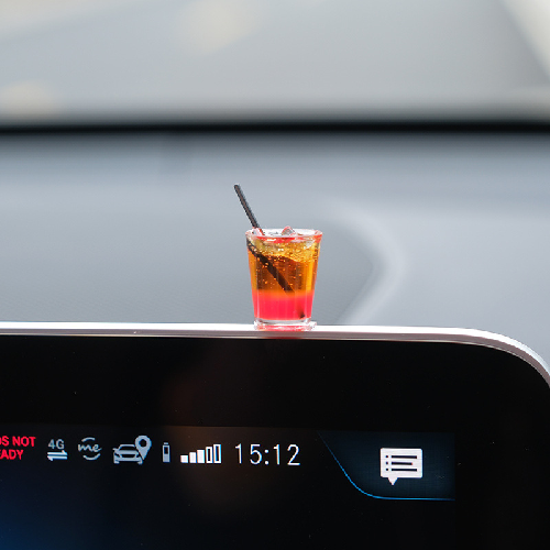 Adorno de café americano mini para consola central y tablero del coche